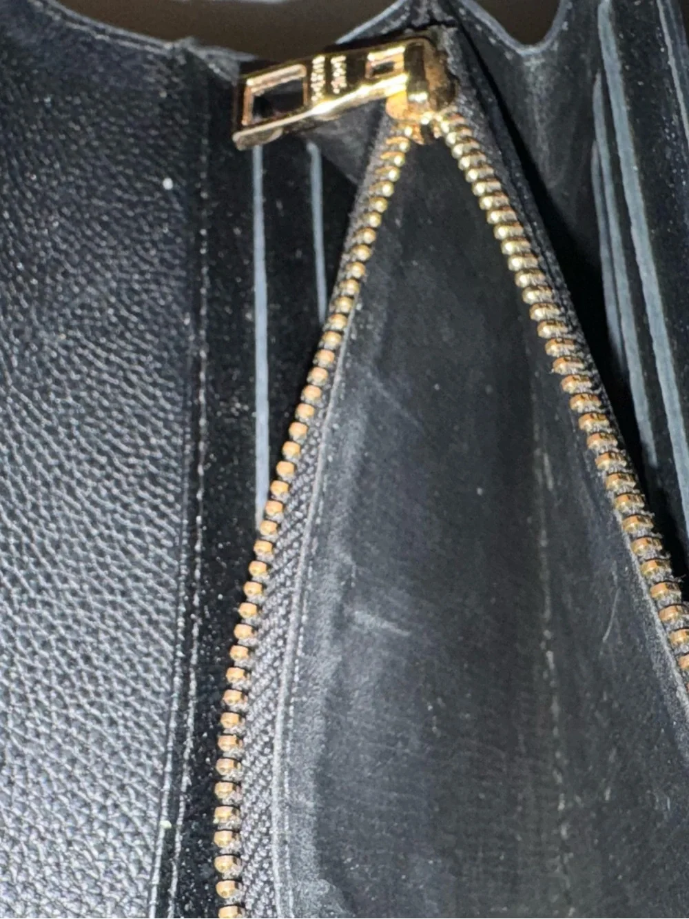 Louis Vuitton Black Leather Snap Closure Wallet with Gold Stamp